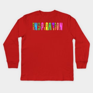 Cute Inspiration Motivational Text Illustrated Letters, Blue, Green, Pink for all people, who enjoy Creativity and are on the way to change their life. Are you Confident for Change? To inspire yourself and make an Impact. Kids Long Sleeve T-Shirt